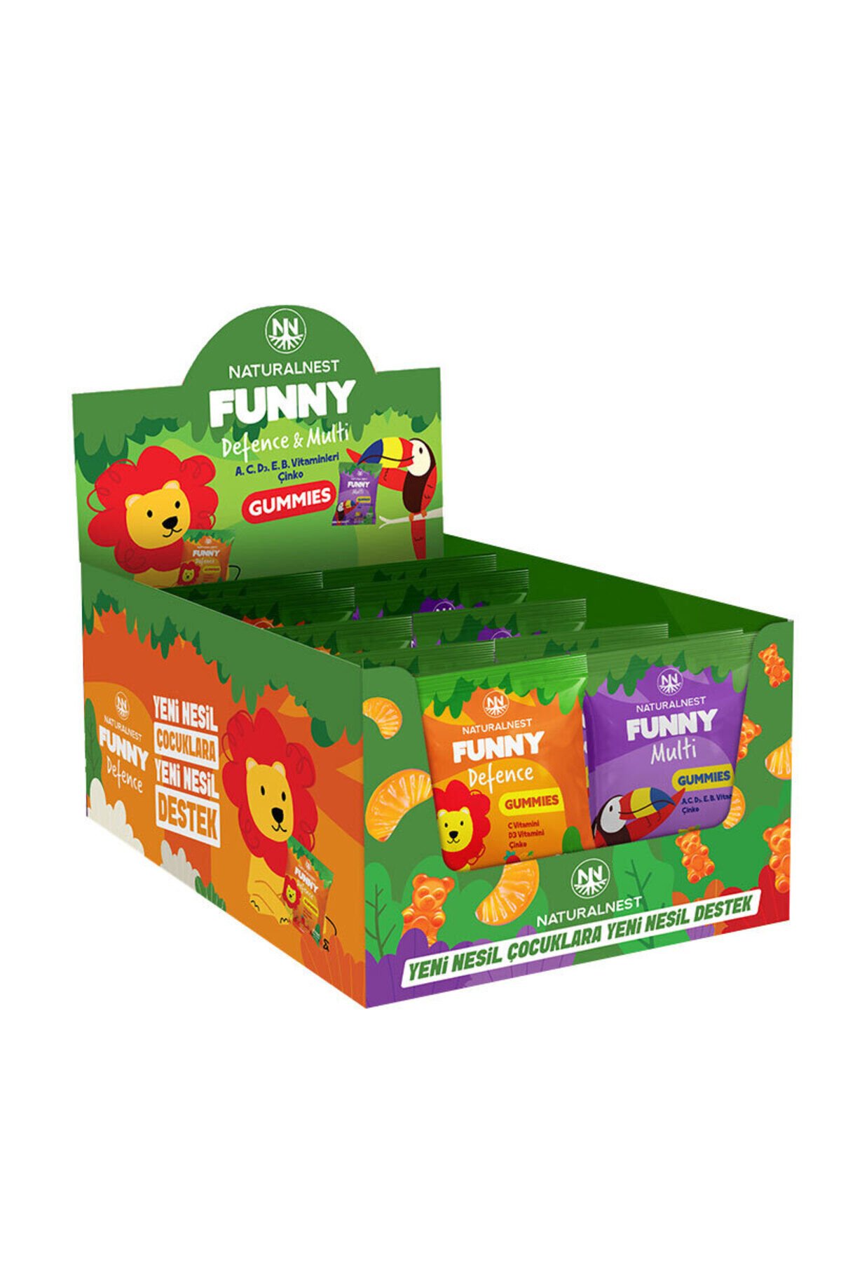 Funny Multi & Defence Gummies — x18 Multi + x18 Defence 36 Paket 288 Çiğnenebilir Jel 850077028151_1