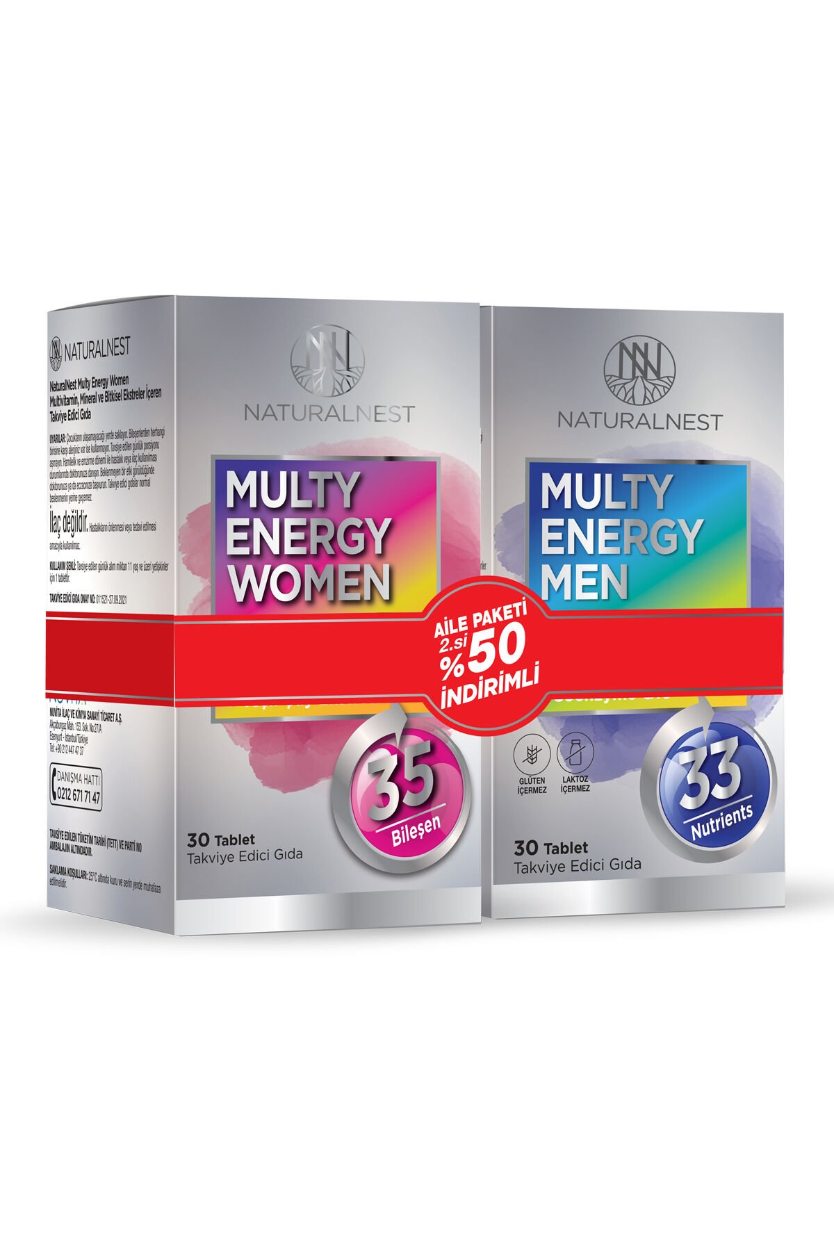 Multi Energy Women 30 Tablet + Men 30 Tablet Aile Paketi TYCQTIONRN170470298329197_1