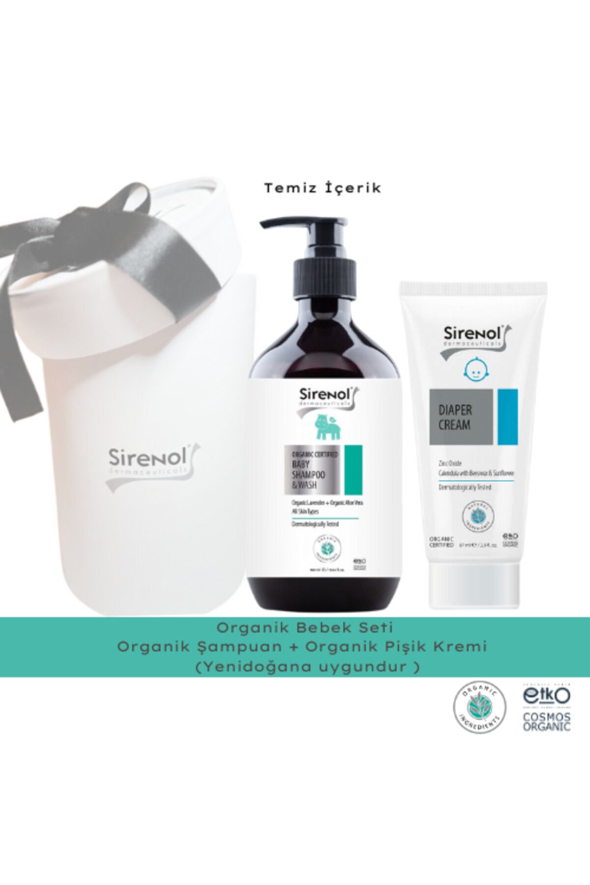 Organik 2'li Bebek Bakım Seti (Şampuan + Pişik Kremi) 400 mL / 87 mL SN1130_1