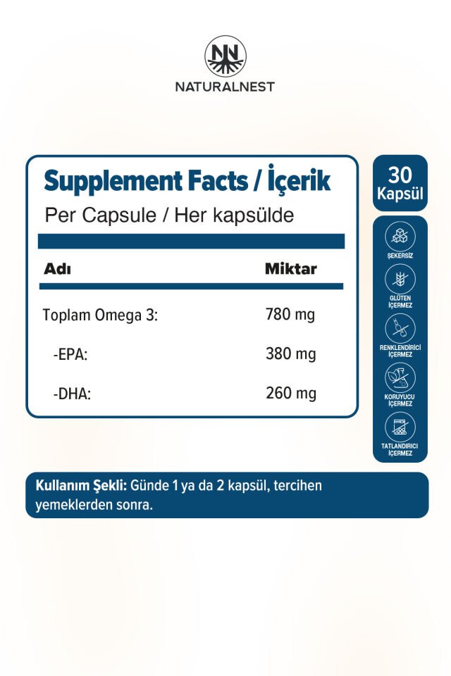 Omega 3 1200 Mg 30 Kapsül Balık Yağı Takviyesi — Trigliserid Form 15268_1