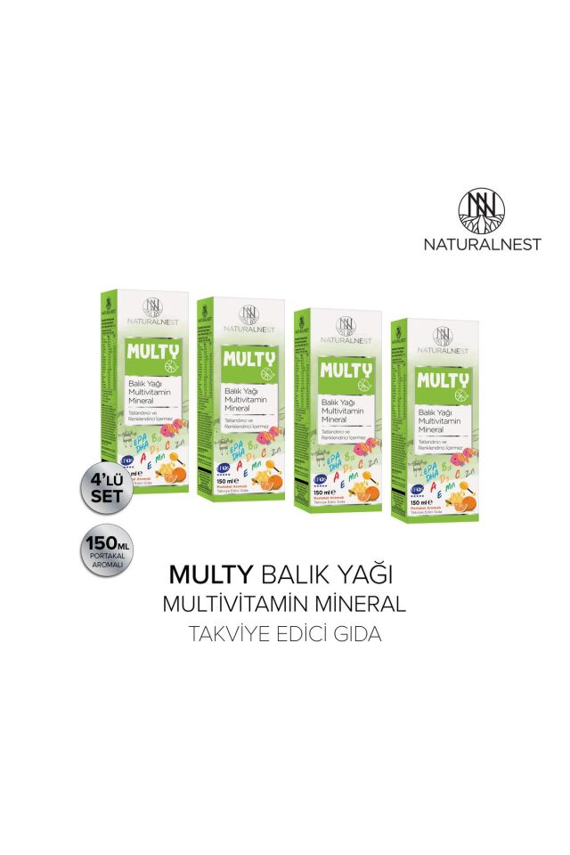 Multy Şurup Balık Yağı Vitamin Mineral Içeren Takviye Edici Gıda 4 Kutu Multy4_1
