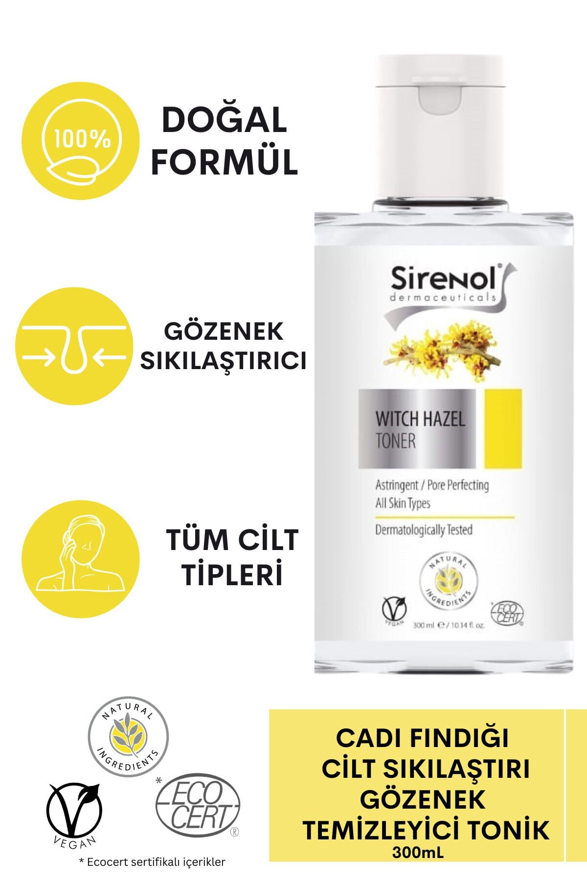 Natural Cadı Fındığı Cilt Sıkılaştırıcı Gözenek Temizleyici Tonik 300 ml 0-1822_2