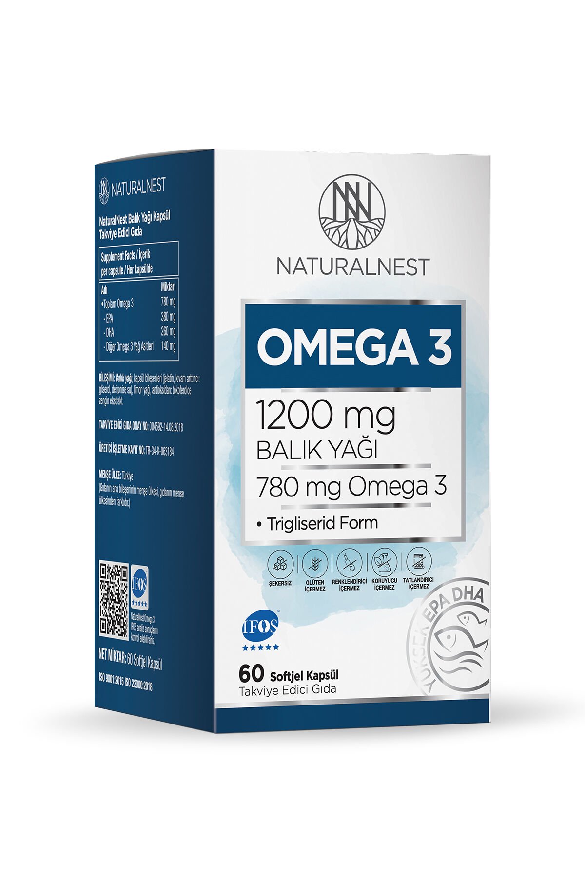 Omega 3 1200 Mg 60 Kapsül Balık Yağı Takviyesi — Trigliserid Form 8697595877128_1