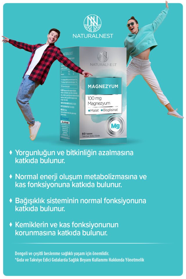 Magnezyum 60 Tablet — Malat — Bisglisinat 8697595877098_1