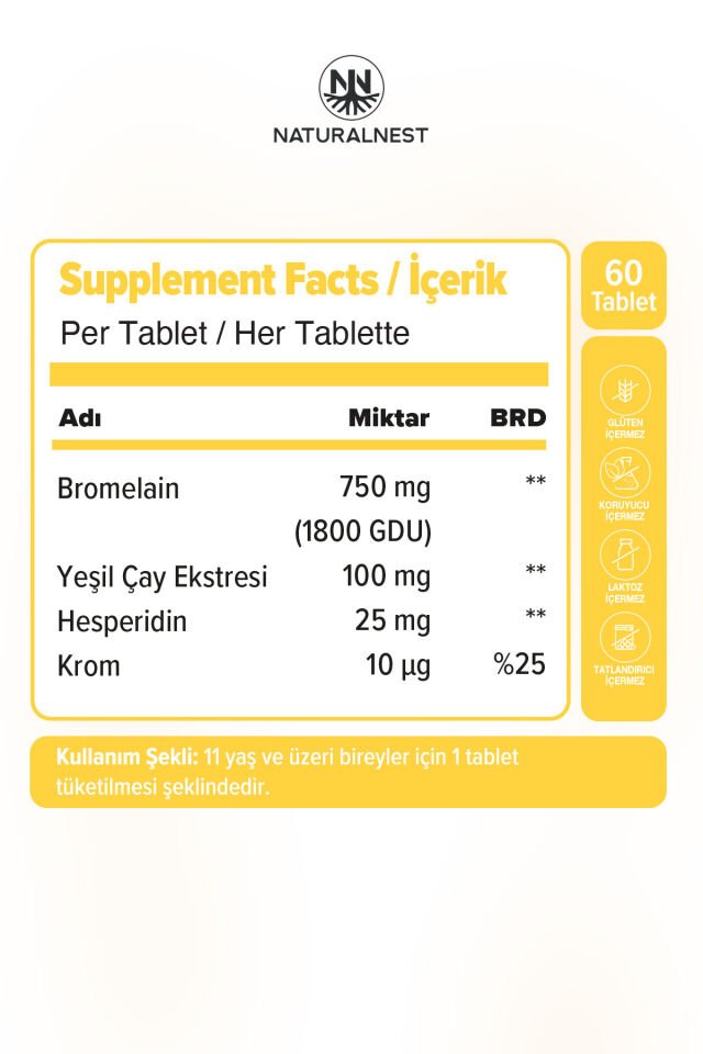 Bromelain Extra 2400 GDU/g 60 Tablet
