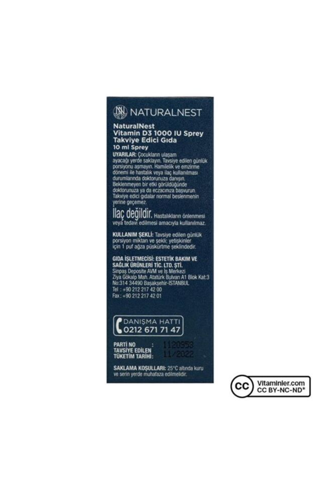 Vıtamın D3 1000 Iu Sprey 10 ml 3 Al 2 Öde