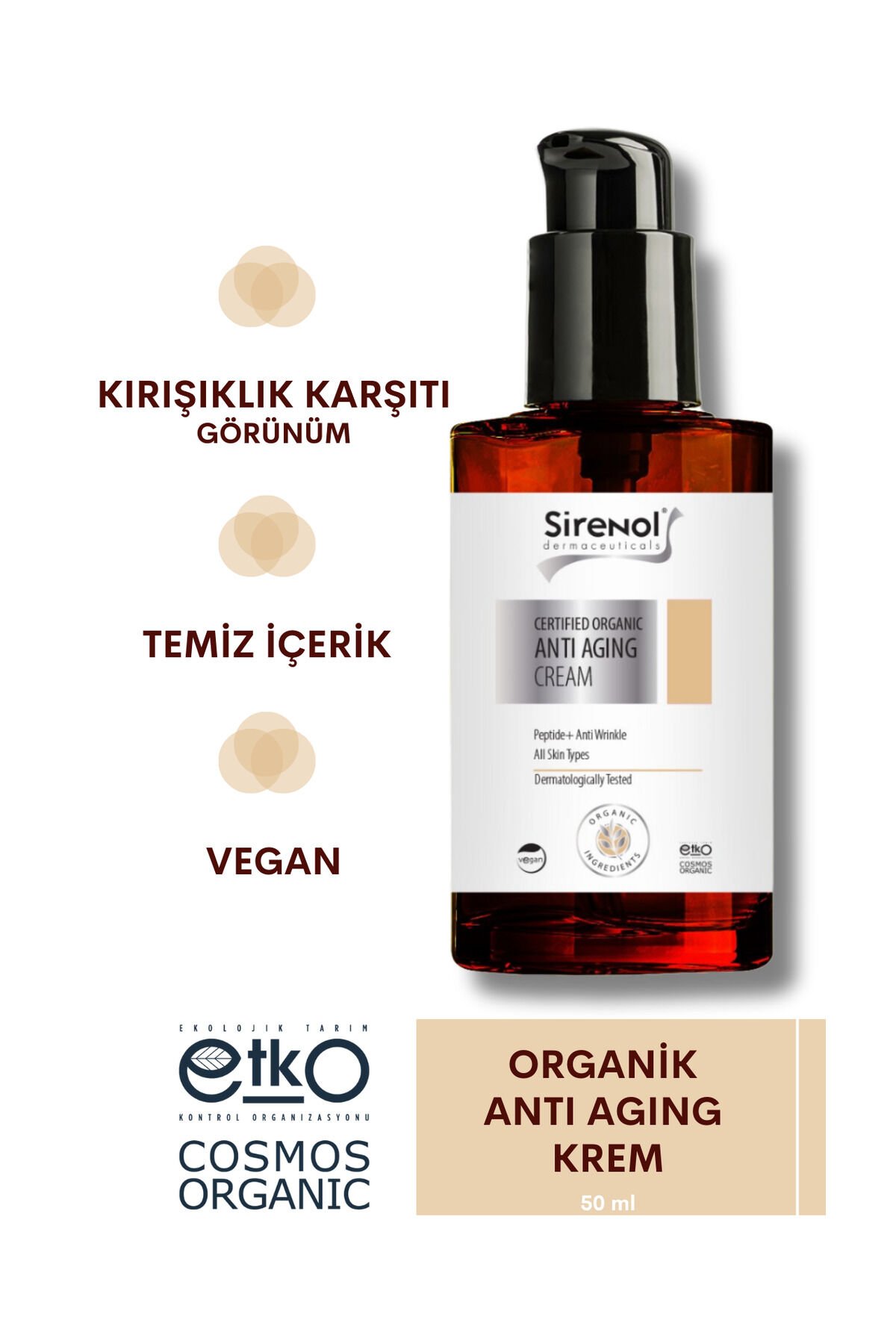 Organik Sertifikalı Anti Aging Yüz Kremi 50 mL