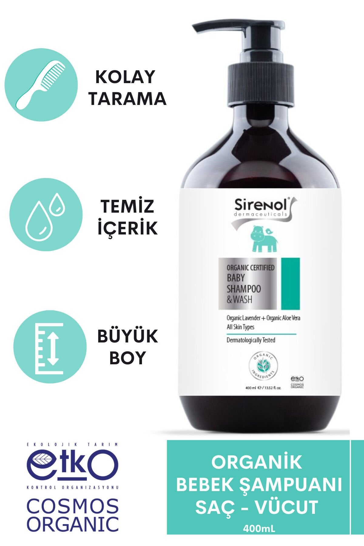 Organik Bebek Saç Vücut Şampuanı 400 ml