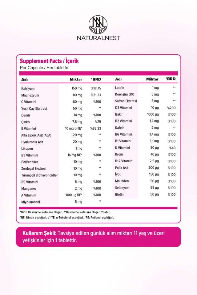 STD Naturalnest Multy Energy Women 30 Tablet ( TEKLİDİR )