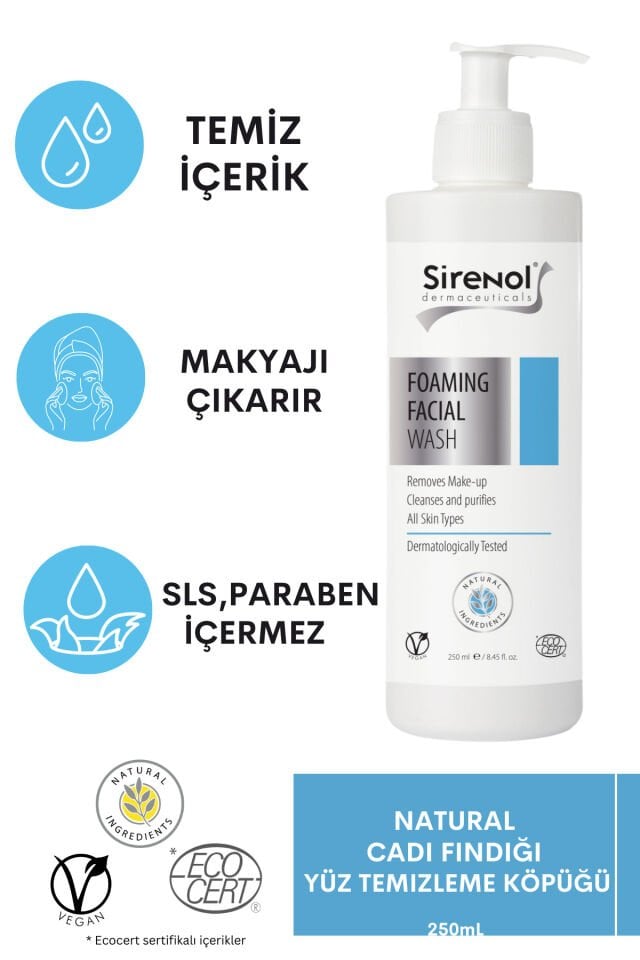Natural Cadı Fındığı Yüz Temizleme Köpüğü 250 mL