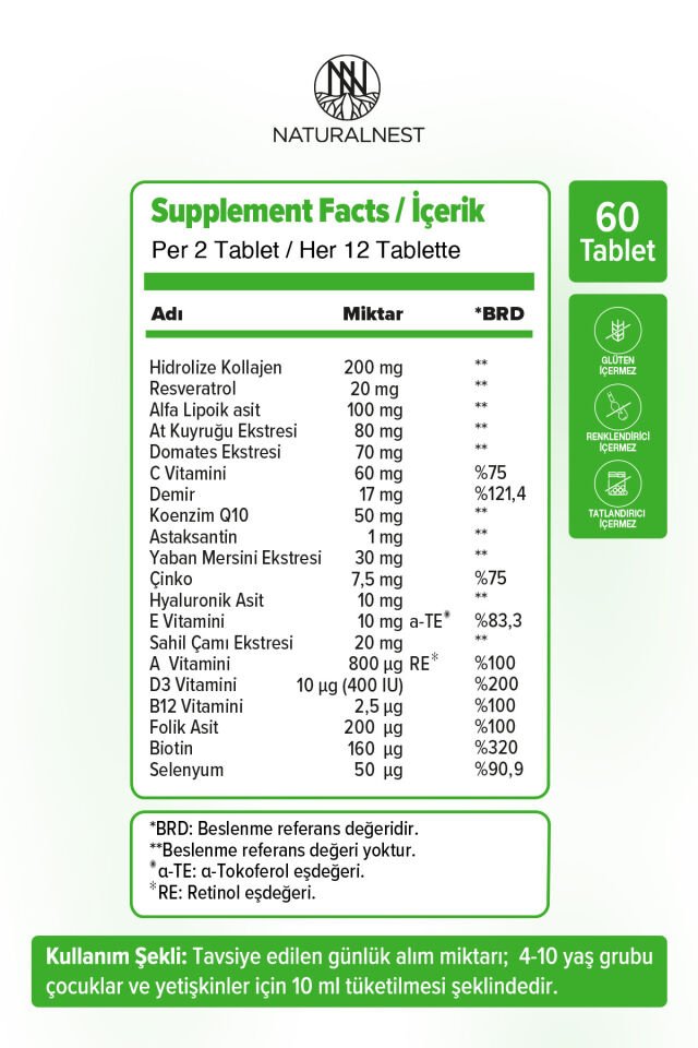 Hns 60 Tablet — Vitamin — Mineral — Bitkisel Ekstre