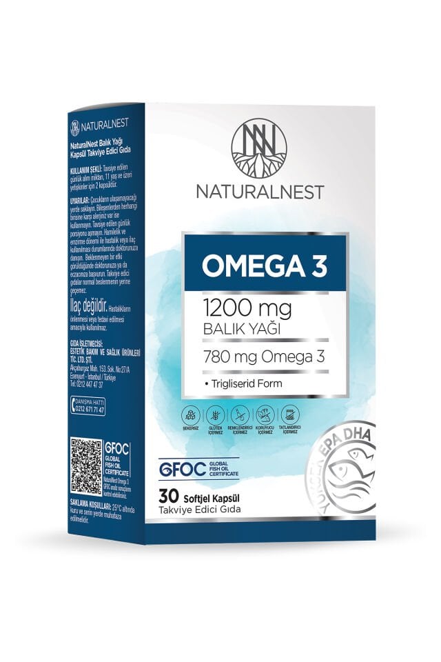 Omega 3 1200 Mg 30 Kapsül Balık Yağı Takviyesi — Trigliserid Form